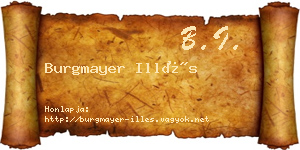 Burgmayer Illés névjegykártya